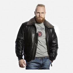 Фото: “Мужская кожаная куртка пилот AVIATOR FS-AVIA-BL, овчина”, купить в интернет магазине