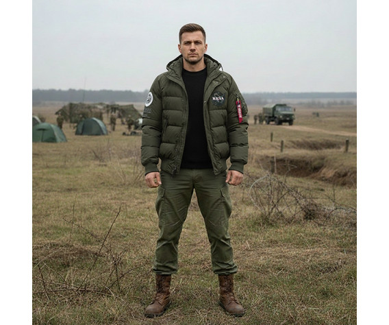 Фото: “Бомбер ALPHA APOLLO11 industries NASA ОЛИВА”, купить в интернет магазине