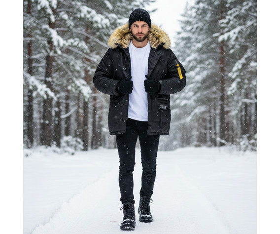 Фото: “Куртка HUSKY DENALI BLACK/BLACK Classic Нат.Мех”, купить в интернет магазине