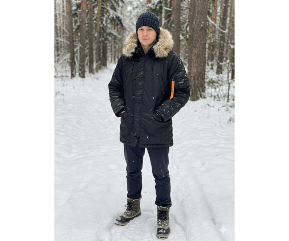 Фото: “Куртка HUSKY DENALI BLACK/ORANGE Classic Нат.Мех”, купить в интернет магазине