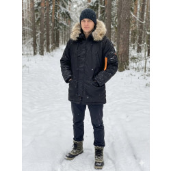 Фото: “Куртка HUSKY DENALI BLACK/ORANGE Classic Нат.Мех”, купить в интернет магазине