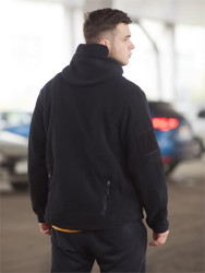 Фото: “Кофта флис ВАФЛЯ с капюшоном ЧЕРНЫЙ WINDPROOF”, купить в интернет магазине