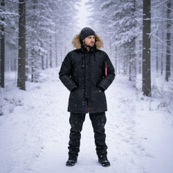 Фото: “Куртка Аляска ALPHA N-3B SLIM FIT REPLICA BLACK/ORANGE”, купить в интернет магазине