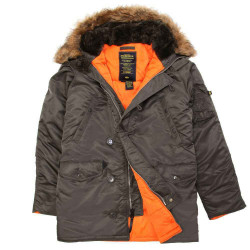 Фото: “Куртка Аляска ALPHA N-3B SLIM FIT REPLICA GREY/ORANGE”