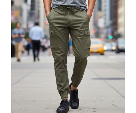 Фото: “Брюки Abercrombie с резинкой внизу олива”, купить в интернет магазине