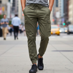 Фото: “Брюки Abercrombie с резинкой внизу олива”, купить в интернет магазине