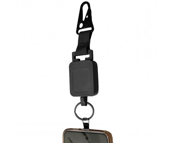 Фото: “Ретрактор с карабином для телефона многофункциональный (Черный)”, купить в интернет магазине
