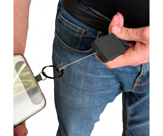 Фото: “Ретрактор с карабином для телефона многофункциональный (Черный)”, купить в интернет магазине