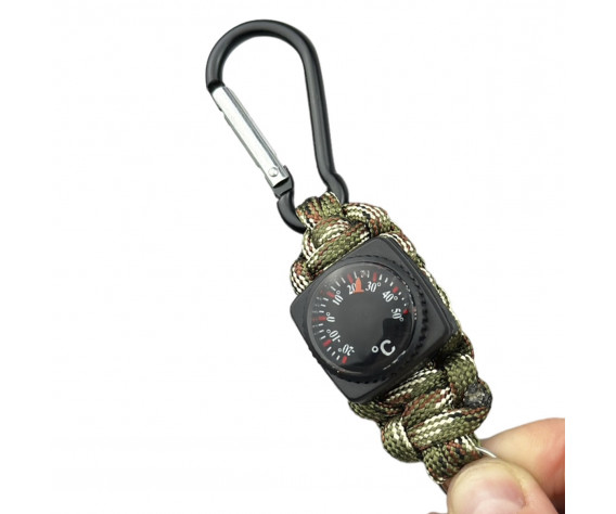 Фото: “Походный компас на брелке с термометром и карабином”, купить в интернет магазине