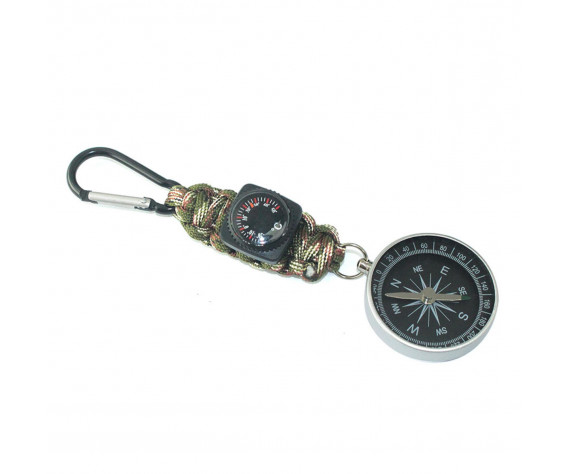 Фото: “Походный компас на брелке с термометром и карабином”, купить в интернет магазине