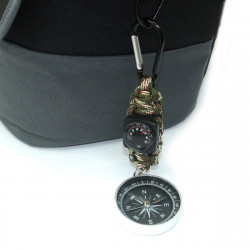 Фото: “Походный компас на брелке с термометром и карабином”
