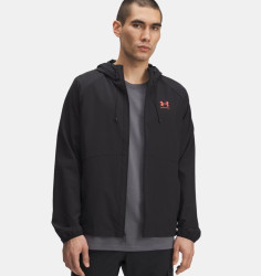 Фото: “Куртка M Stretch Wvn Windbreaker UA, цвет Black/Racer Red”, купить в интернет магазине