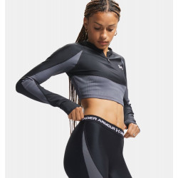 Фото: “Лонгслив W HG Rib 1/4 Zip Under Armour, цвет Black”, купить в интернет магазине