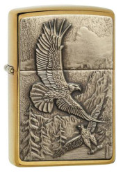 Фото: “Зажигалка Zippo Eagles, Brushed Brass, цвет золотистый”, купить в интернет магазине
