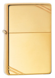 Фото: “Зажигалка Zippo Vintage, High Polish Brass, цвет золотистый”, купить в интернет магазине