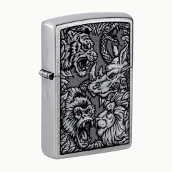 Фото: “Зажигалка Zippo Jungle, Street Chrome, цвет серебристый”, купить в интернет магазине