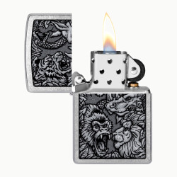 Превью товара: “Зажигалка Zippo Jungle, Street Chrome, цвет серебристый”, купить в интернет магазине