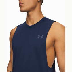 Превью товара: “Майка M Left Chest Cut Off Under Armour, цвет Academy/Downpour Grey”, купить в интернет магазине