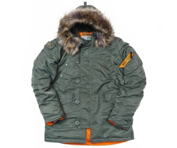 Куртка Аляска N3B Tight Husky sage green / orange