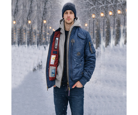 Фото: “Куртка бомбер Intruder Nord Denali Blue/Red”, купить в интернет магазине