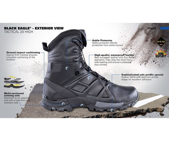 Спортивная тактическая обувь Haix Black Eagle Tactical 2.0 GTX Gore-Tex HIGH Black
