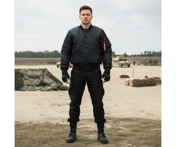 Фото: “Бомбер ALPHA CWU 45/P FLIGHT JACKET BLACK”, купить в интернет магазине
