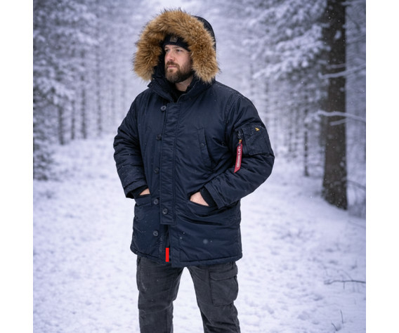 Фото: “Куртка ALPHA N-3B SLIM FIT REPLICA BLUE\ORANGE”, купить в интернет магазине